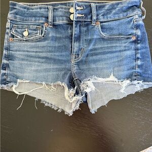 American Eagle Outfitters Blue Distressed Jean Shorts